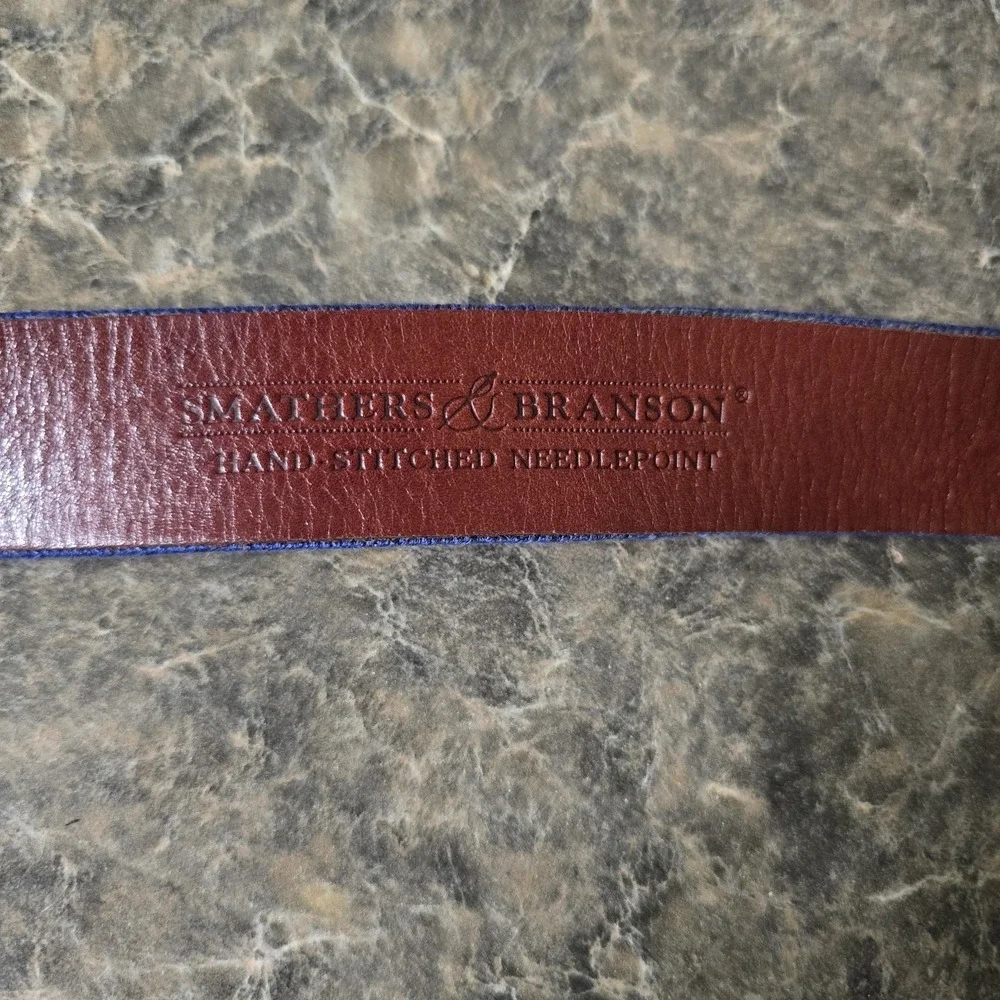 Smathers‎ & Branson Needlepoint Belt Men's 44 Sportsman Hunt Dog Birds Golf